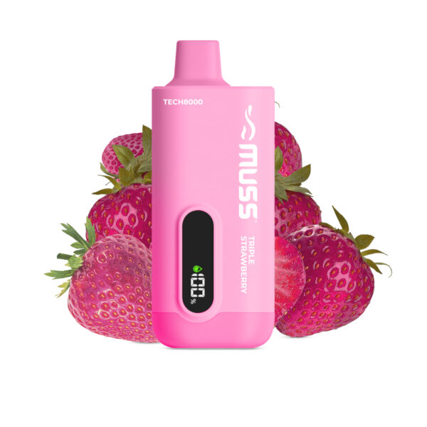 Muss tech8000 0mg/ml triple strawberry